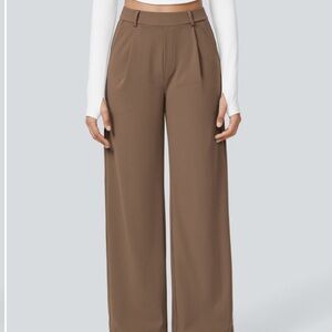 Elegant Brown Wide-Leg Pants